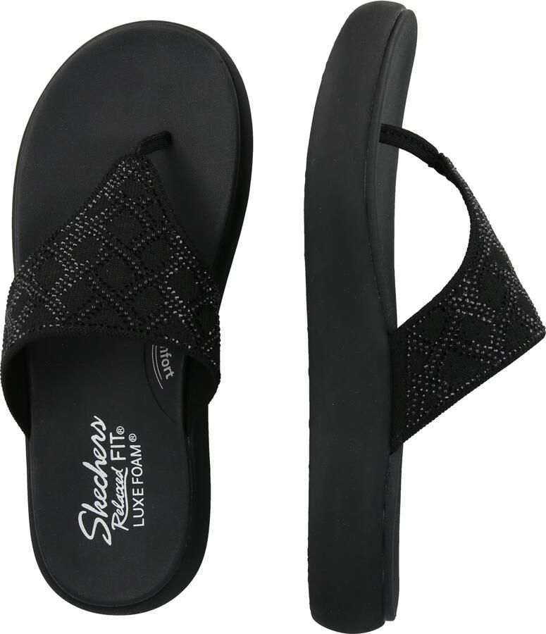 Skechers Relaxed Fit: Asana Luxe Keep Dazzling teenslippers zwart - Foto 2