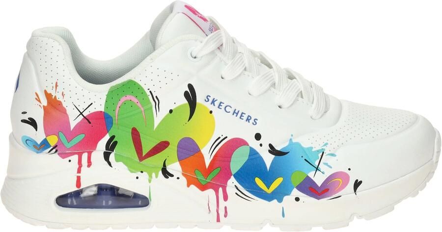 SKECHERS Veterschoen ' Uno Schuhe weiß bunte Herzen 190008' wit - Foto 2