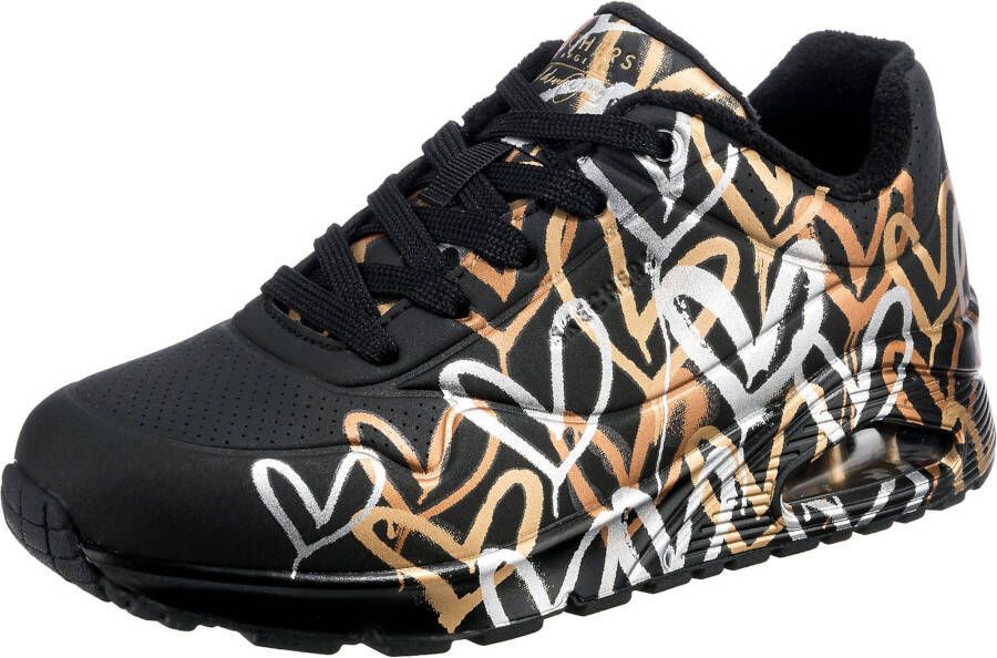 Skechers Sneakers UNO METALLIC LOVE Vrijetijdsschoen lage schoen veterschoen met trendy metallic-print - Foto 13