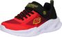 Skechers Meteor-Lights Krendox 401495L-RDBK voor een jongen Rood Sneakers Sportschoenen - Thumbnail 3