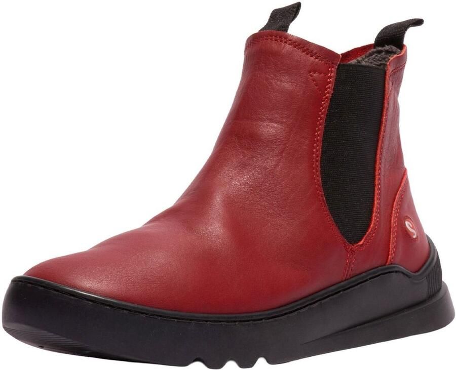 Softinos Chelsea boots rood zwart