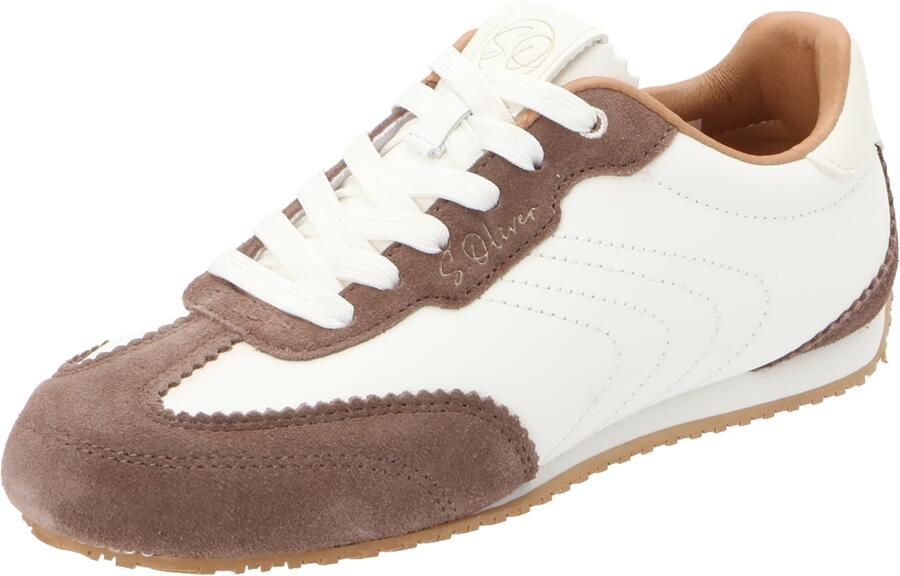 S.Oliver BLACK LABEL Sneakers laag donkerbruin wit