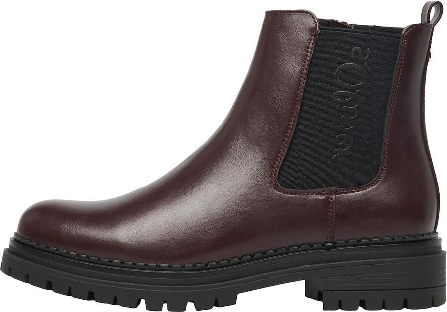 S.Oliver female Chelsea-laarzen in leerlook met logo-opschrift - Foto 6