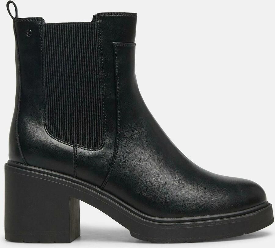 S.Oliver female Enkellaarsjes in leerlook met blokhak