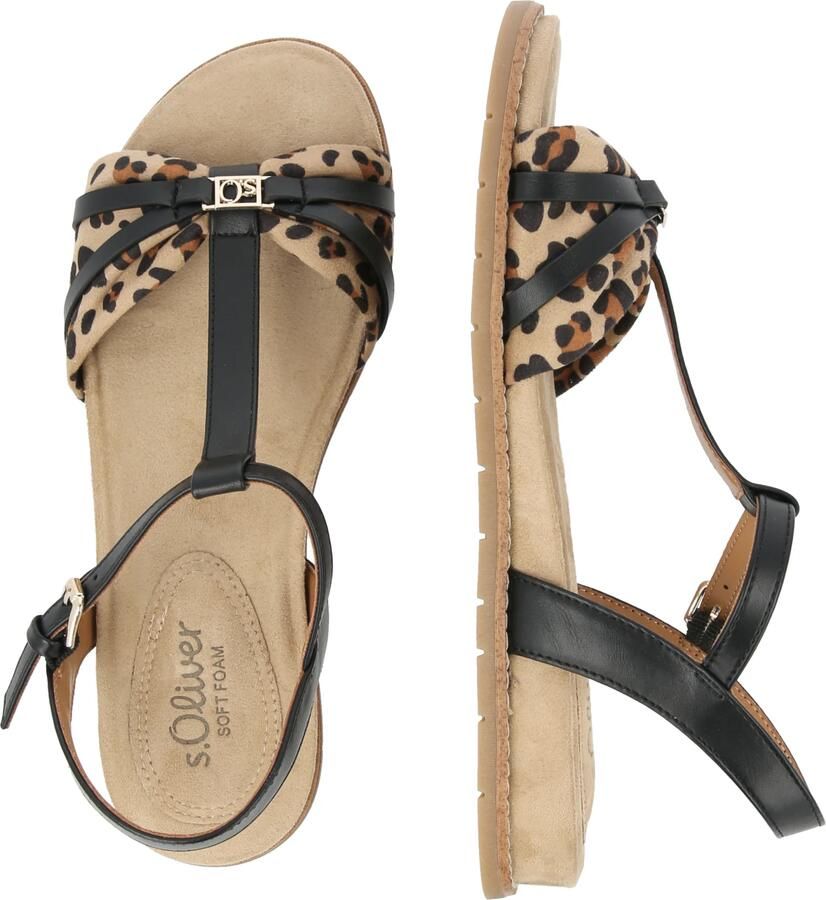 S.Oliver Women Shoes imitatieleren sandalen met panterprint zwart beige - Foto 4