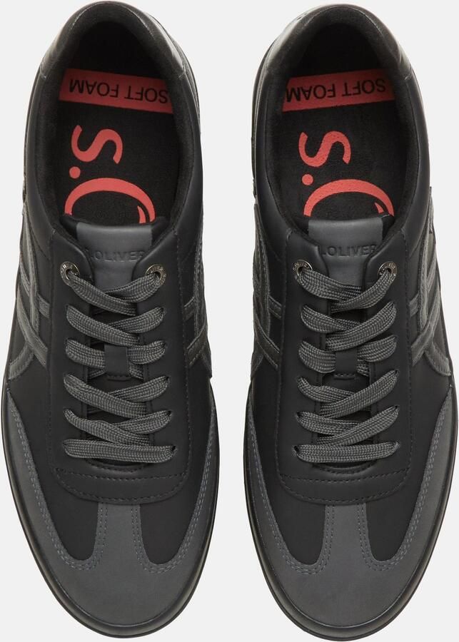 S.Oliver male Sneaker in leerlook met artwork-details - Foto 2