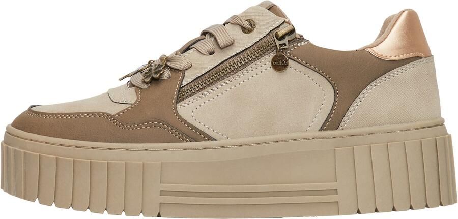 S.Oliver Sneakers laag beige bruin rose-goud