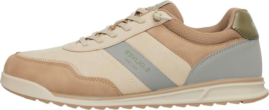 S.Oliver Sneakers laag beige camel duifblauw