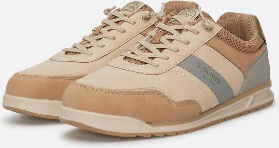 S.Oliver Sneakers laag beige camel duifblauw - Foto 3