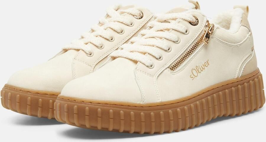 S.Oliver female Sneaker met profielzool en ritssluiting