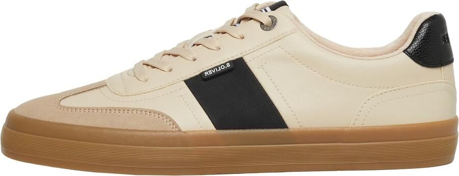 S.Oliver Sneakers laag beige lichtbeige zwart