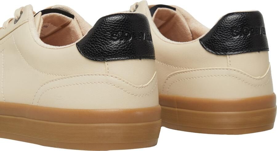 S.Oliver Sneakers laag beige lichtbeige zwart - Foto 4