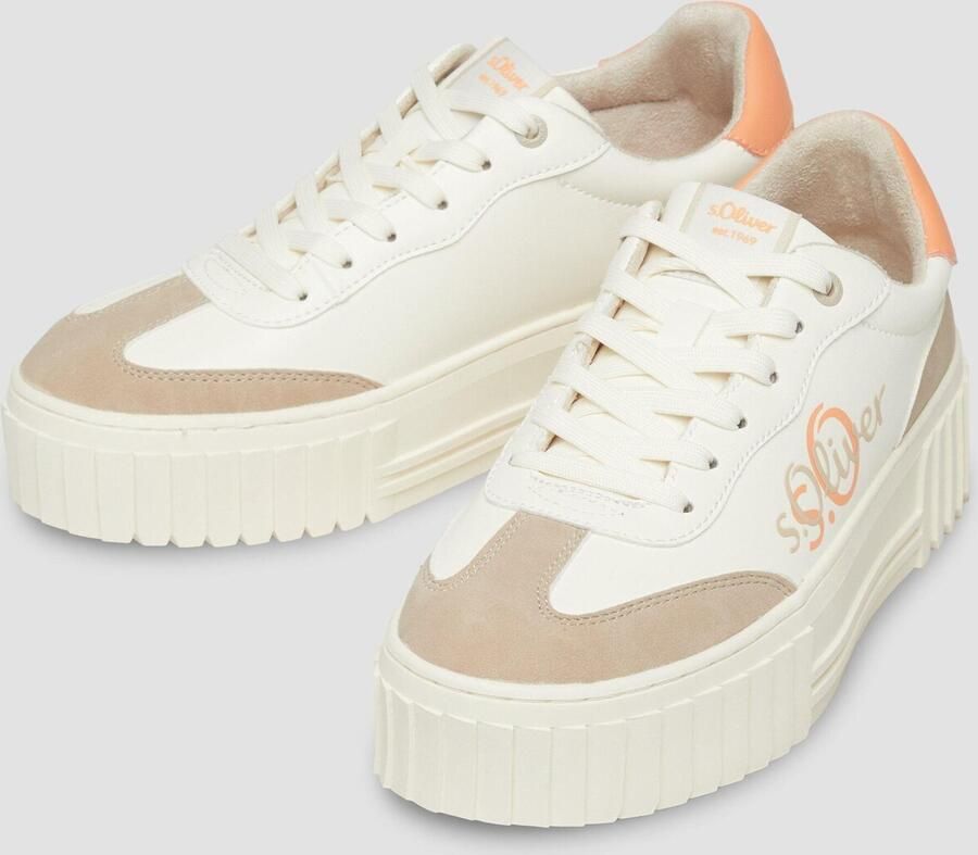S.Oliver Sneakers laag beige taupe zalm roze - Foto 2