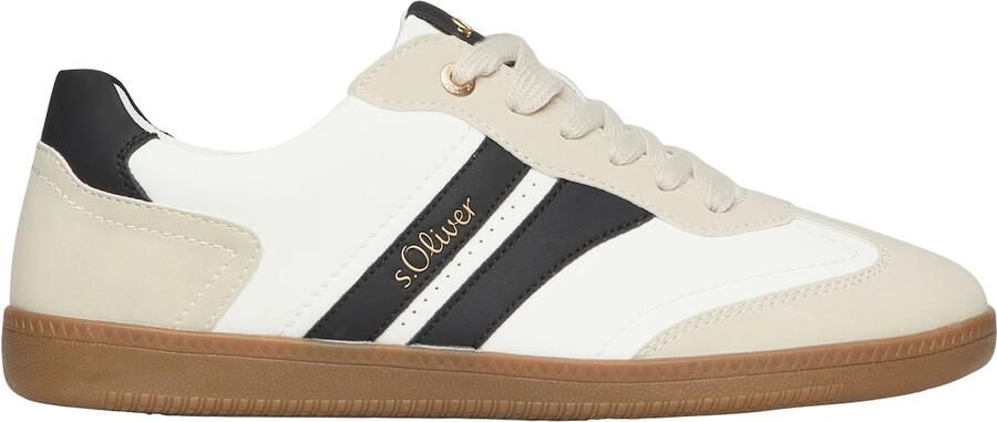 S.Oliver Sneakers laag beige zwart offwhite