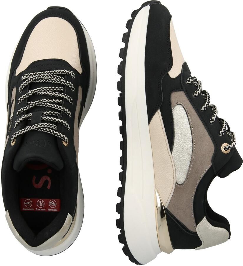 S.Oliver Sneakers laag crème ivoor donkerbeige zwart - Foto 2