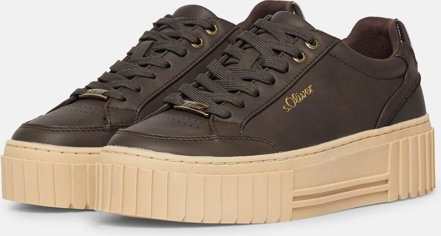 S.Oliver female Trainers met plateauzool en leo-detail - Foto 3