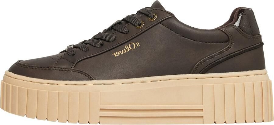 S.Oliver female Trainers met plateauzool en leo-detail - Foto 4