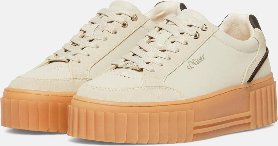 S.Oliver Sneakers laag ecru bruin - Foto 3