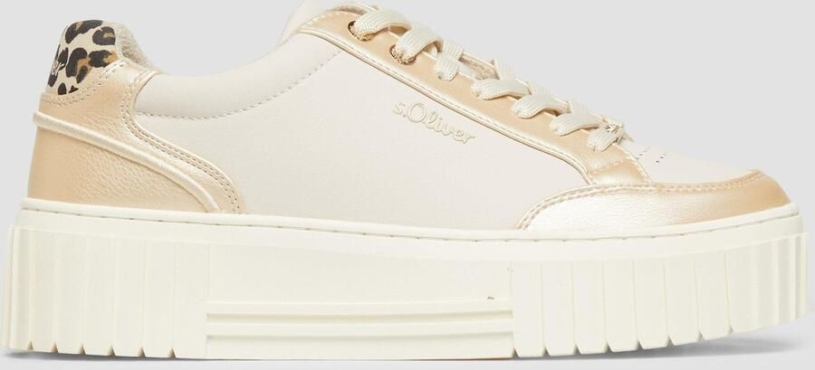 S.Oliver female Trainers met plateauzool en leo-detail - Foto 6