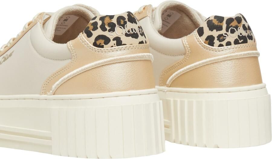 S.Oliver female Trainers met plateauzool en leo-detail - Foto 5