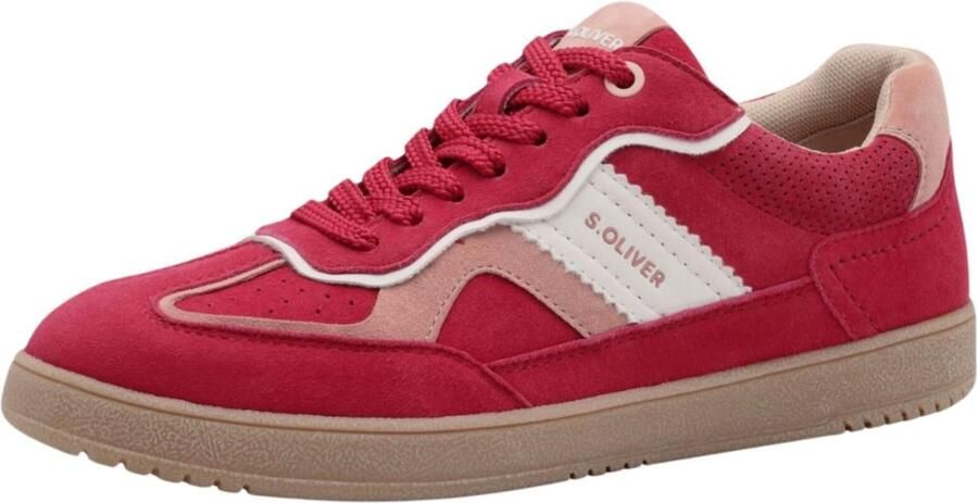 S.Oliver Sneakers laag rosé cranberry wit
