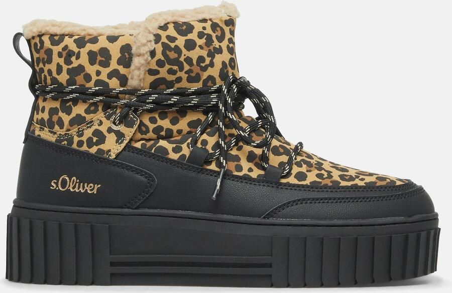 S.Oliver Snowboots beige cappuccino zwart