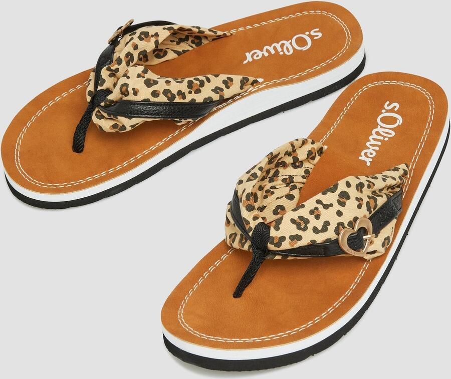 S.Oliver Teenslipper beige bruin zwart - Foto 2