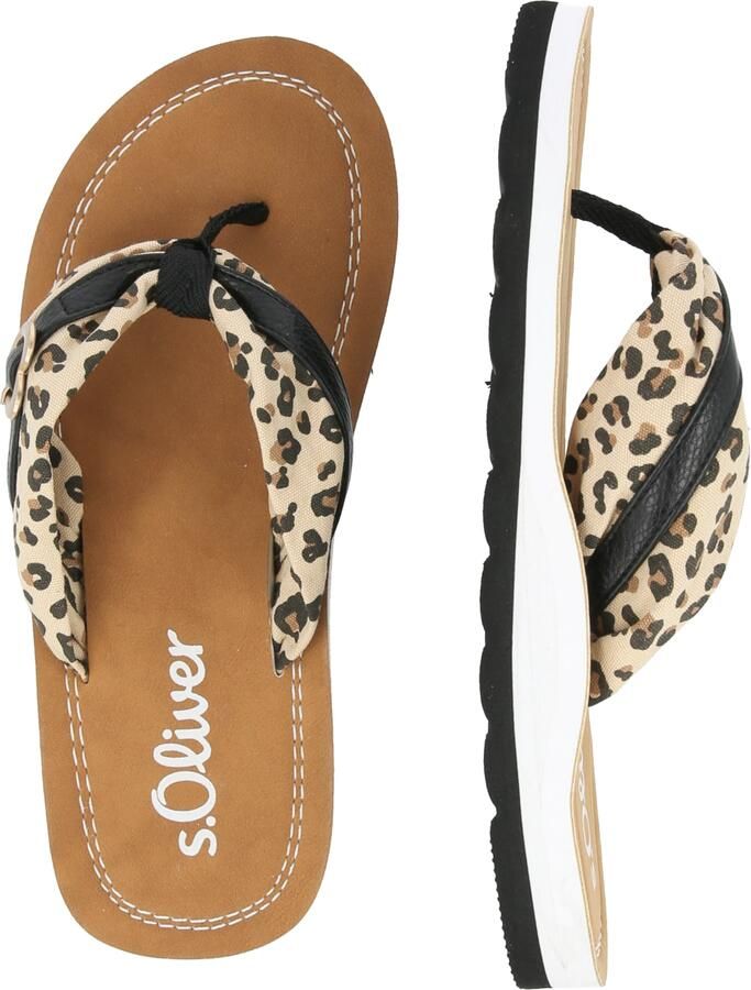S.Oliver Teenslipper beige bruin zwart - Foto 3