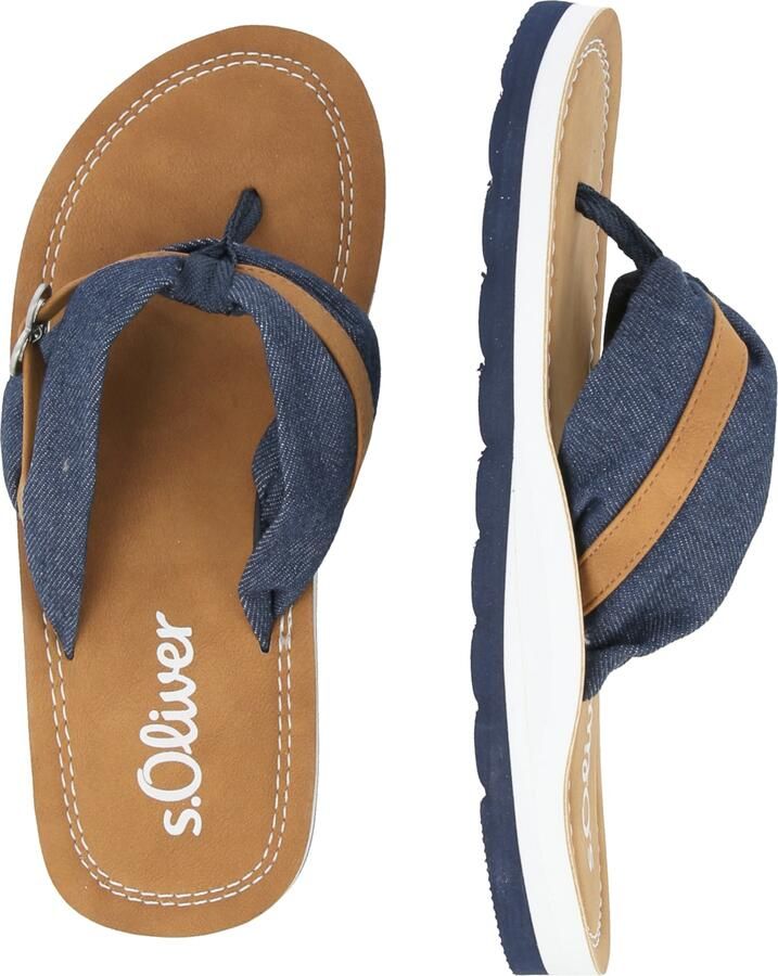 S.Oliver Teenslipper blauw denim cognac - Foto 2
