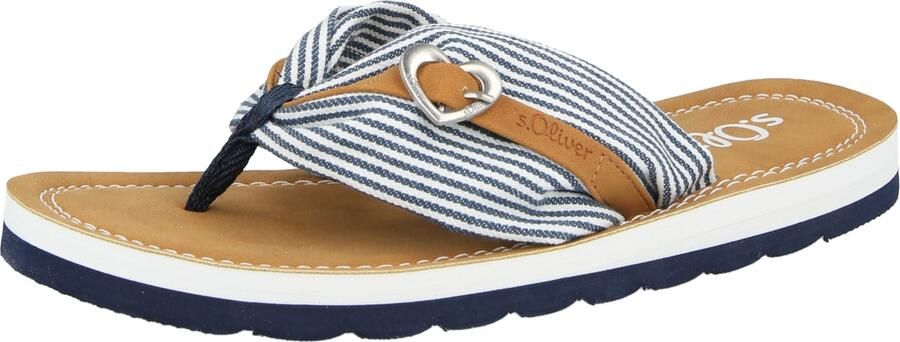 S.Oliver Teenslipper navy karamel wit