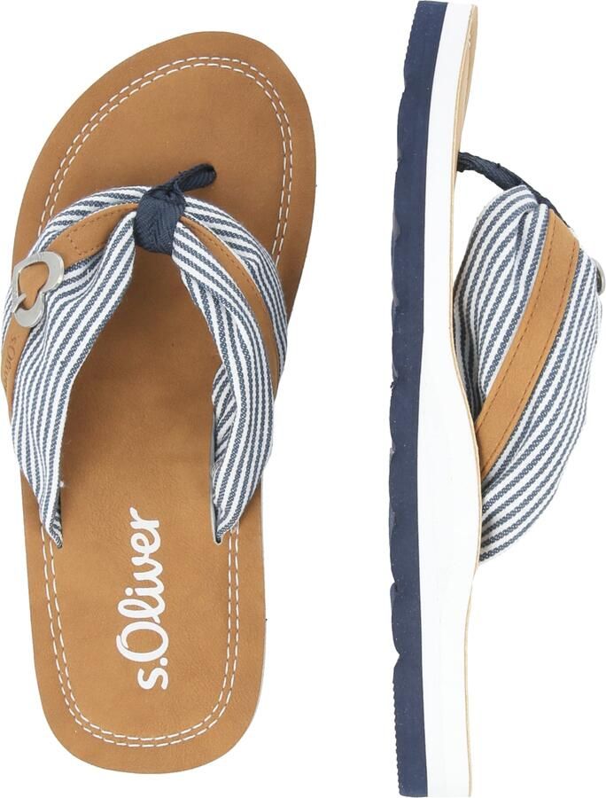 S.Oliver Teenslipper navy karamel wit - Foto 2