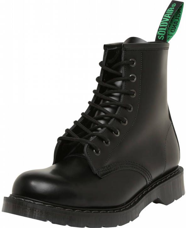 Solovair 8 Eye Derby Schoenen Zwart Hoogglans Black Heren - Foto 2