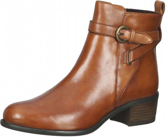 Spm -Dames cognac caramel enkellaarzen - Schoenen.nl