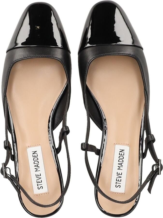 Steve Madden Belinda lakleren slingback ballerina's zwart
