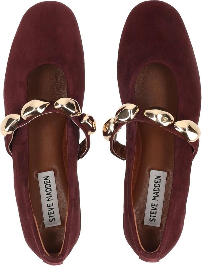 STEVE MADDEN Ballerina met riempjes donkerrood - Foto 3
