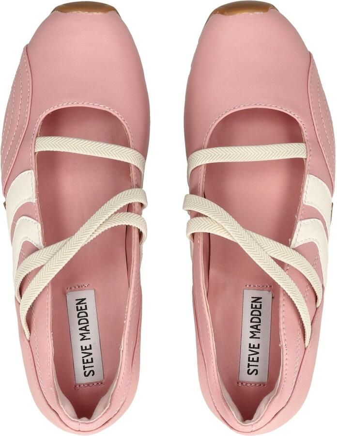 STEVE MADDEN Ballerina met riempjes oudroze wit - Foto 4