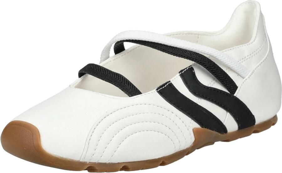 STEVE MADDEN Ballerina met riempjes zwart wit