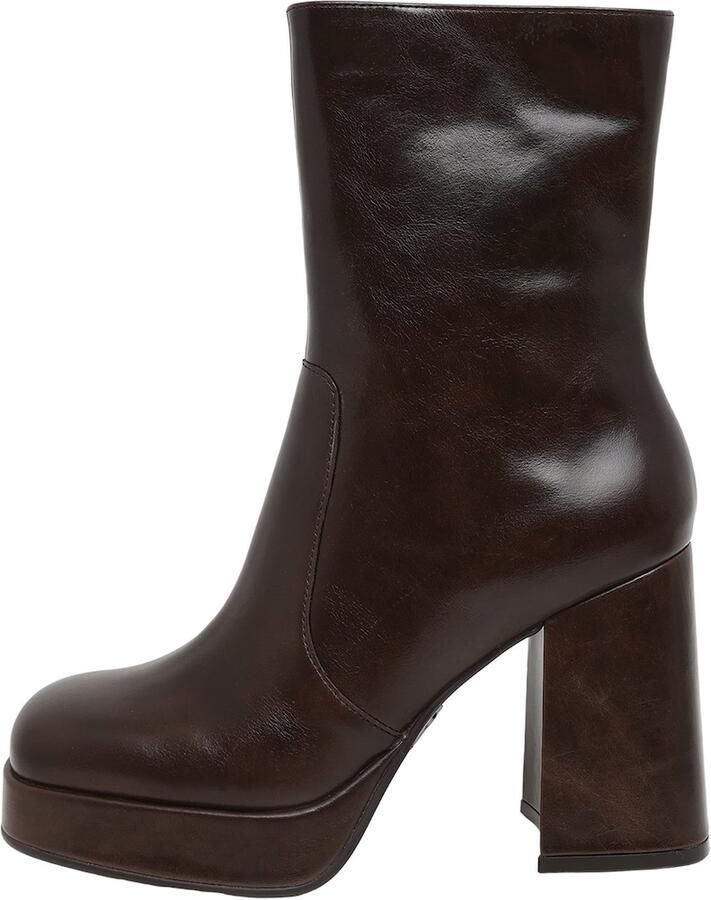 Steve Madden Echos leren laarzen met blokhak bruin - Foto 4