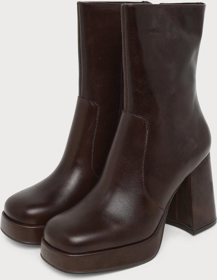 Steve Madden Echos leren laarzen met blokhak bruin - Foto 5