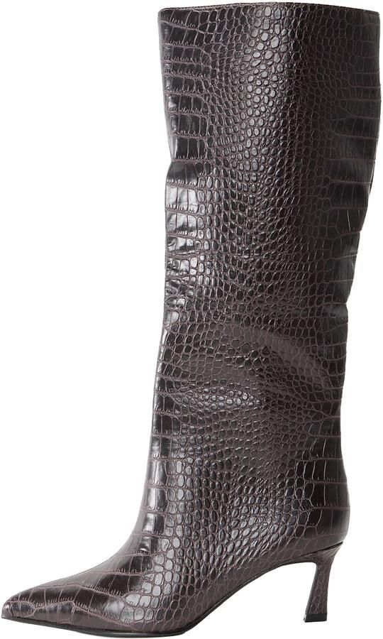 Steve Madden Lavan leren laarzen met crocoprint bruin - Foto 4