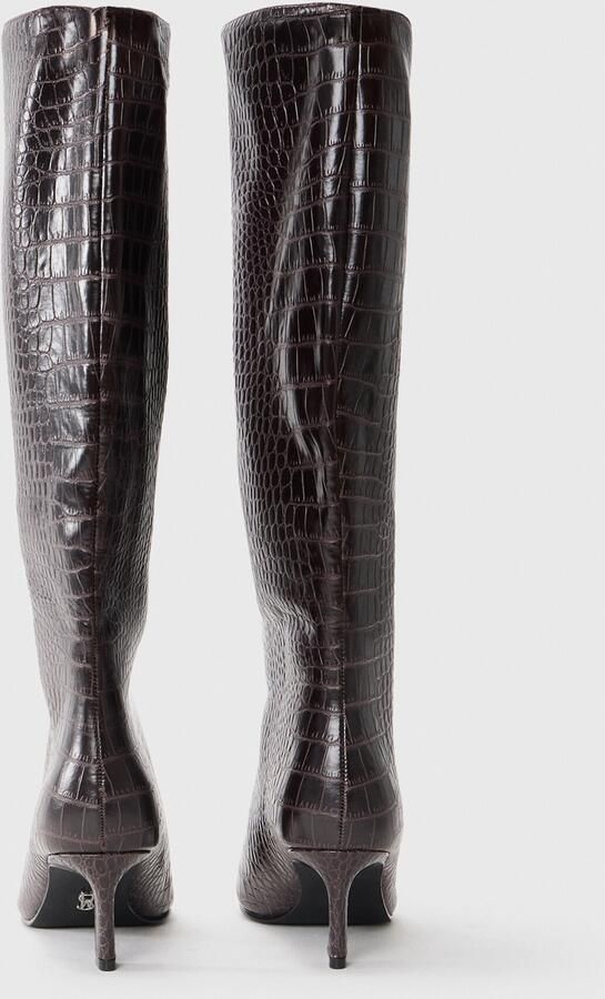 Steve Madden Lavan leren laarzen met crocoprint bruin - Foto 7