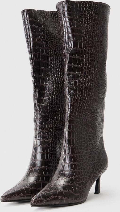 Steve Madden Lavan leren laarzen met crocoprint bruin - Foto 8