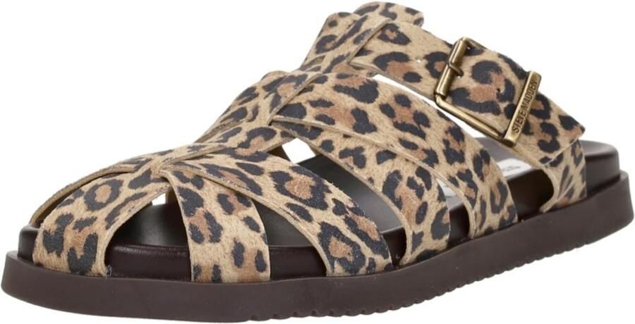 Steve Madden Mamba suède clogs met panterprint beige zwart - Foto 10