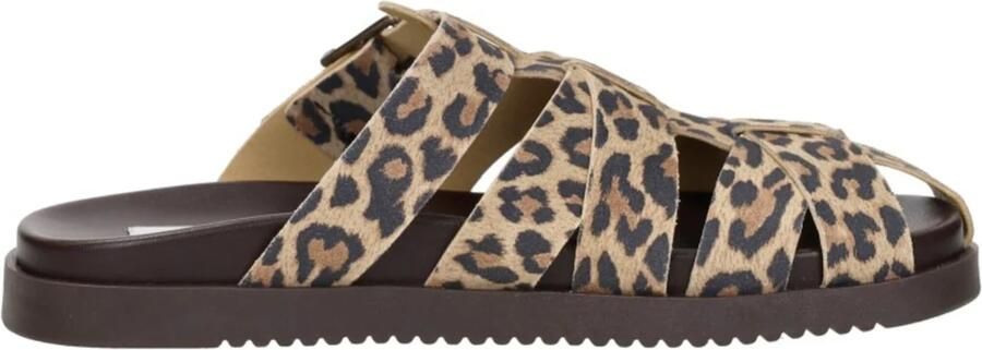 Steve Madden Mamba suède clogs met panterprint beige zwart - Foto 13