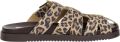 Steve Madden Mamba suède clogs met panterprint beige zwart - Beige
