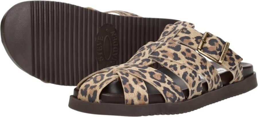 Steve Madden Mamba suède clogs met panterprint beige zwart - Foto 11