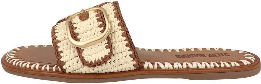 Steve Madden Seabreeze slippers met siergesp ecru bruin