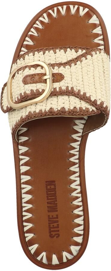 Steve Madden Seabreeze slippers met siergesp ecru bruin - Foto 10