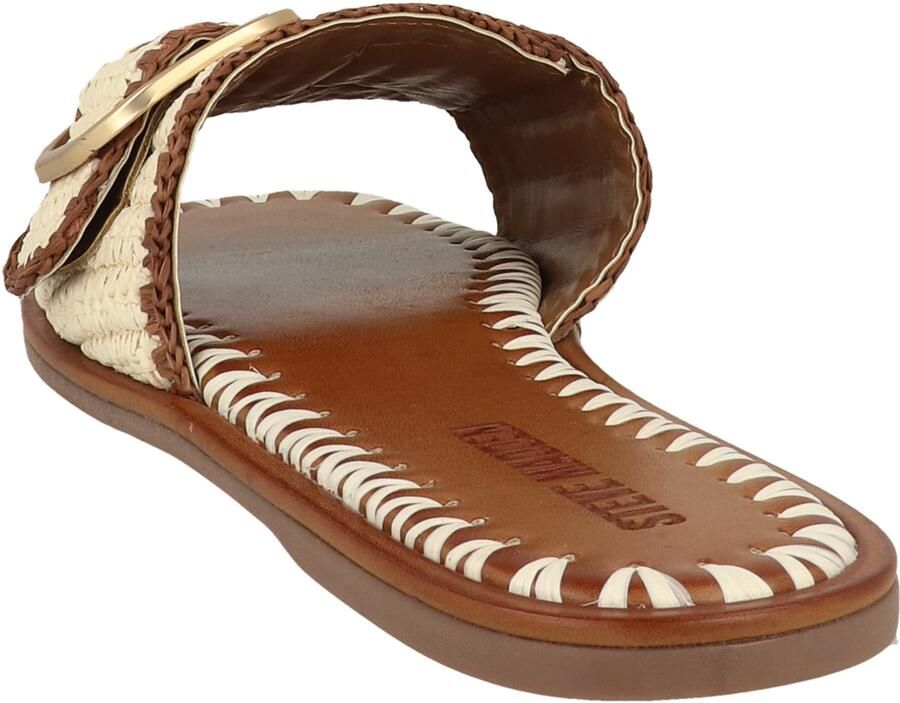 Steve Madden Seabreeze slippers met siergesp ecru bruin - Foto 3