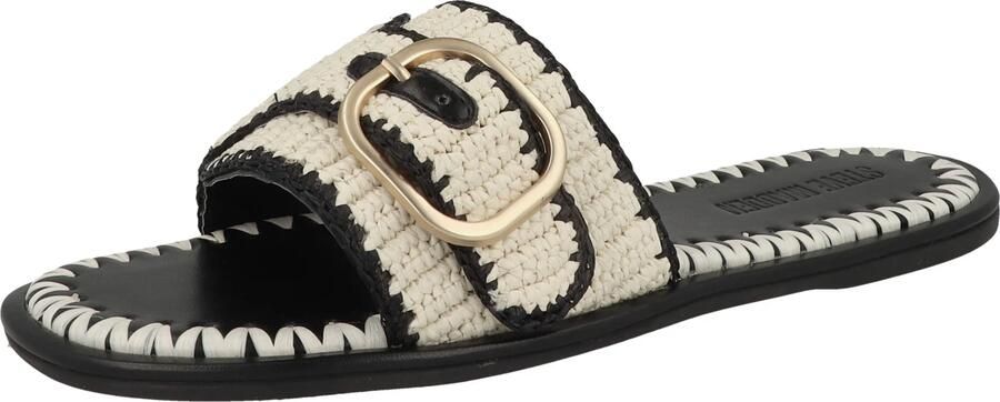Steve Madden Seabreeze slippers met siergesp ecru zwart - Foto 5